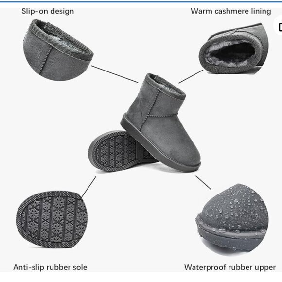 DKSUKO Kid 's Brown Classic Waterproof Winter Boots - Size 2.5 - Picture 11 of 11